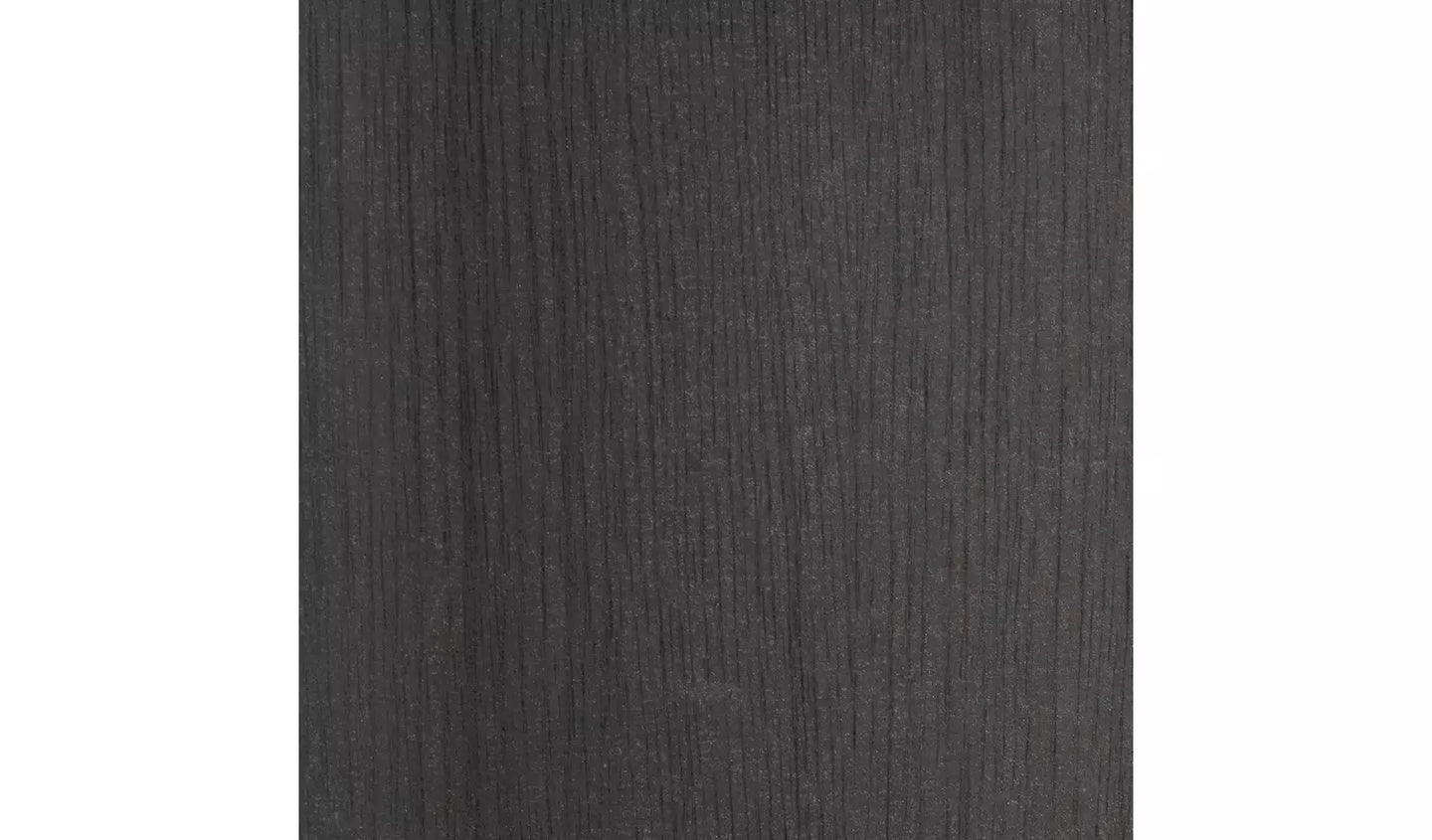 Malibu 3 Door 4 Drawer Mirror Wardrobe -Black Oak